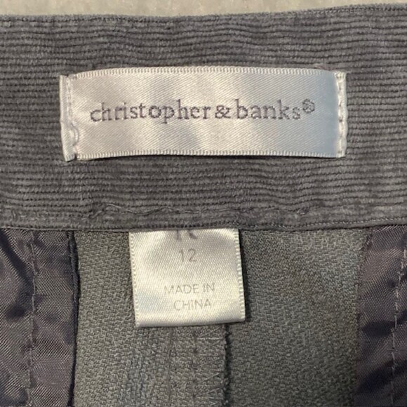 Christopher & Banks Womens Gray Soft Corduroy Straight Leg Stretch Pants Sz 12 - Picture 5 of 9